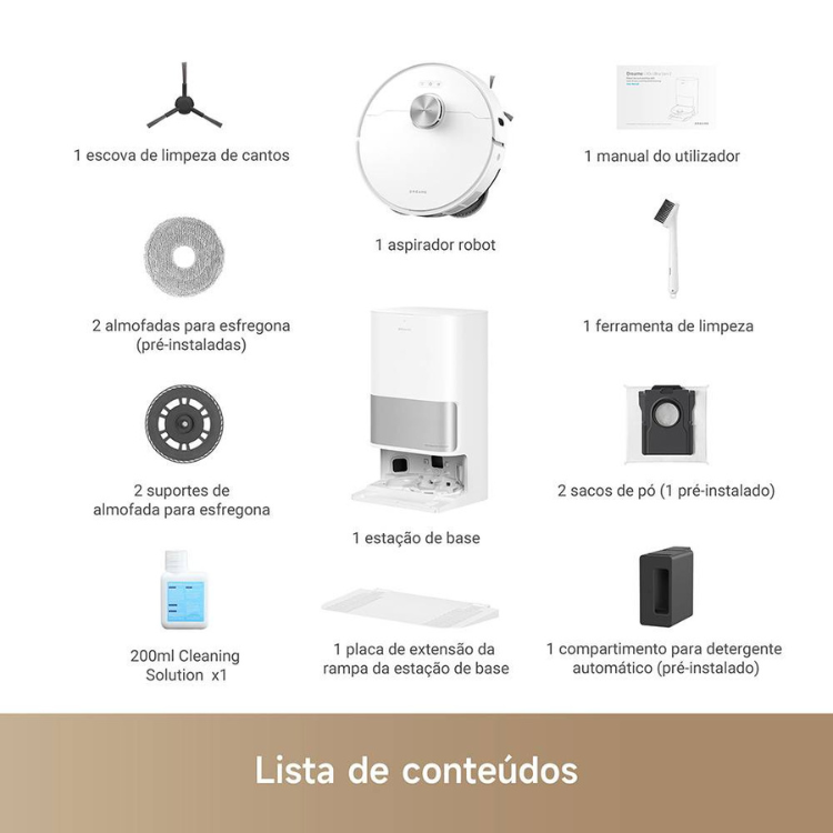 White Dreame L10s Ultra Gen 2 robot vacuum with charging base and accessories.