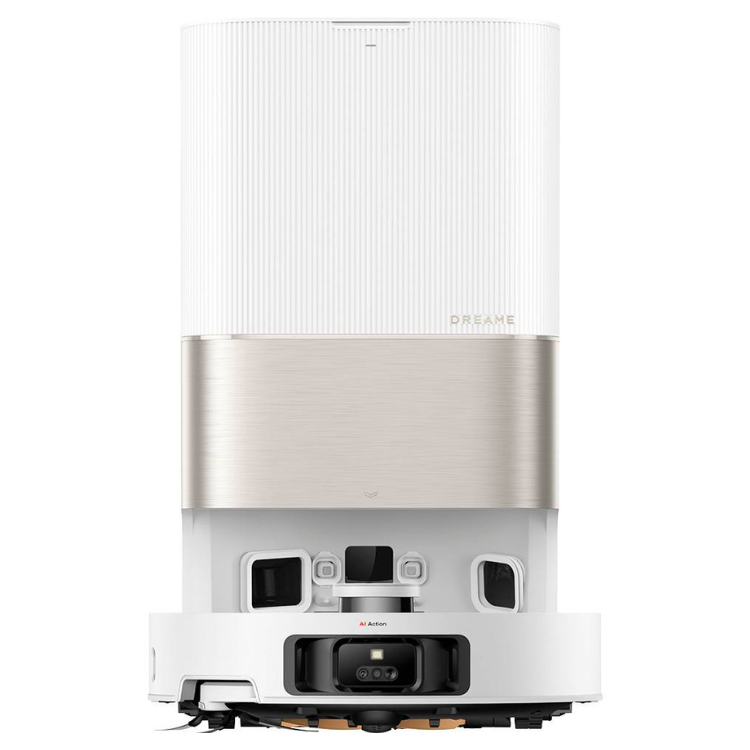 White Dreame X50 Ultra robot vacuum cleaner with charging base.