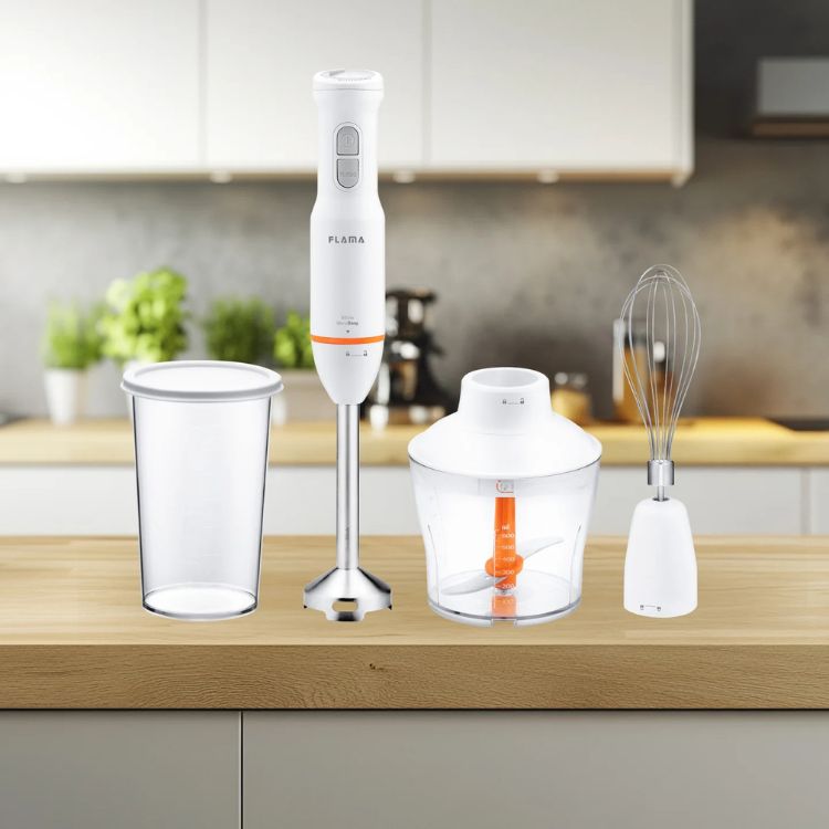Varinha Mágica Flama BlendEasy QuadBlade 2052FL c/ Acessórios 850W Branco