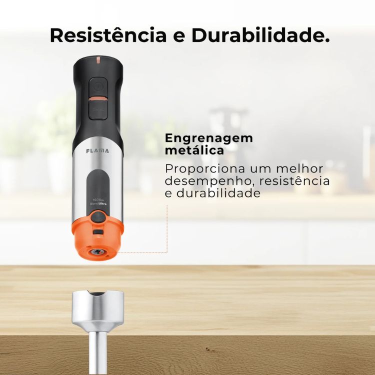 Varinha Mágica Flama BlendUltra LongFoot AntiScratch 1500W 2063FL Inox