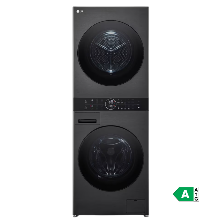 Máquina de Lavar e Secar Roupa LG WashTower WT1210BBF 12Kg/10Kg 1400RPM Classe A Preto