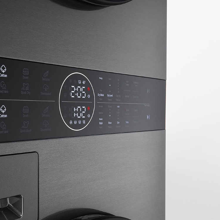 Máquina de Lavar e Secar Roupa LG WashTower WT1210BBF 12Kg/10Kg 1400RPM Classe A Preto