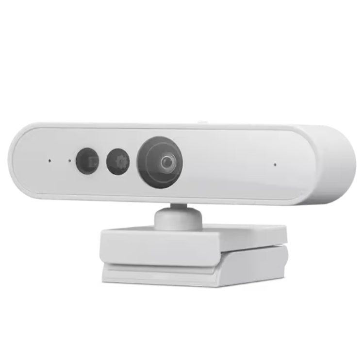 Lenovo 310 webcam, white, with lens and mic holes.