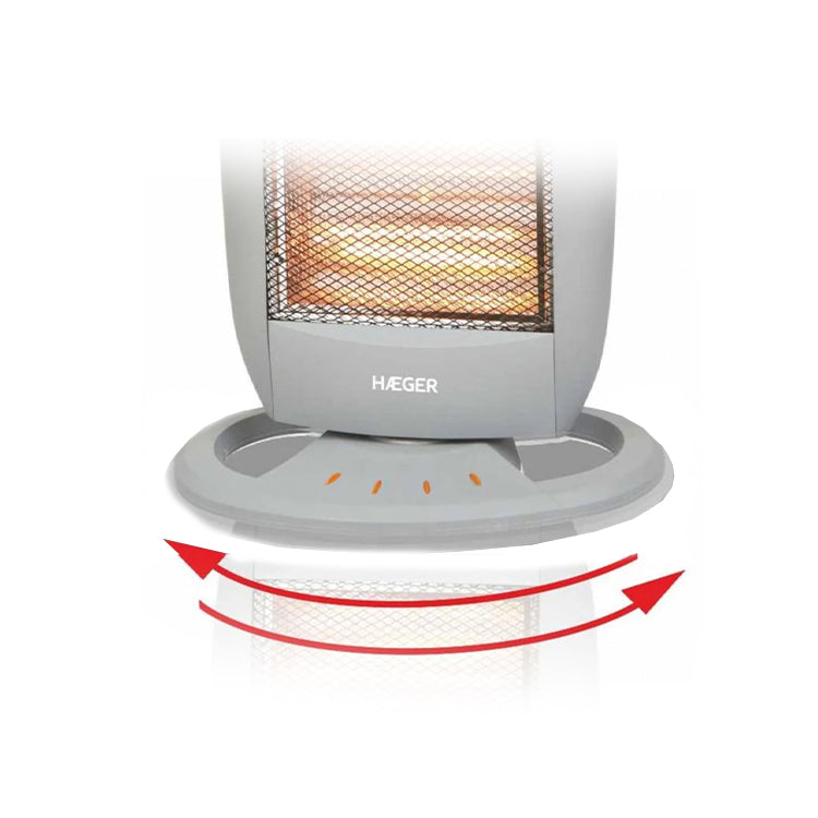 Aquecedor Elétrico Halogéneo Haeger Halo Plus 1200W Oscilante