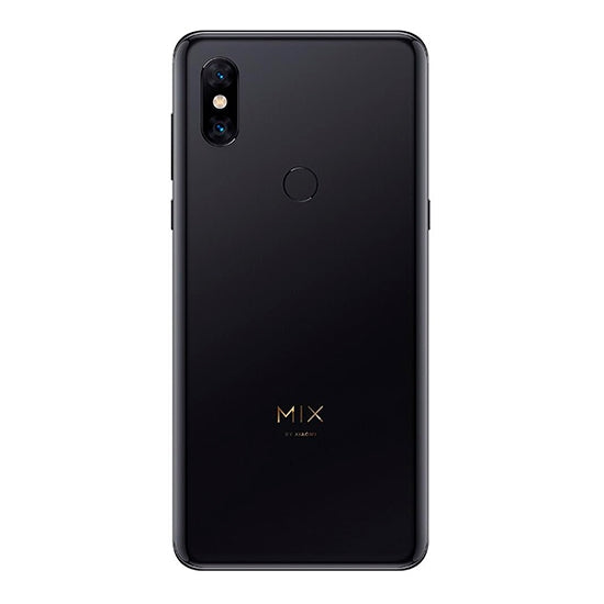 Smartphone Xiaomi Mi Mix 3 5G preto, com câmara dupla e logótipo MIX na parte traseira.