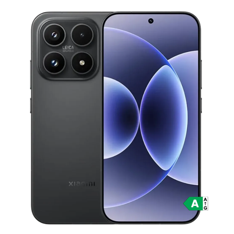 Xiaomi 17 5G preto, 12GB/256GB, câmara tripla Leica e ecrã com imagem azul.