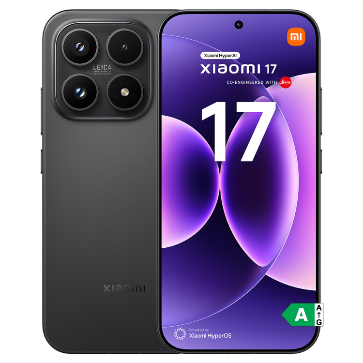 Smartphone Xiaomi 17, preto, 12GB/512GB, 5G, Dual Sim, câmara tripla.