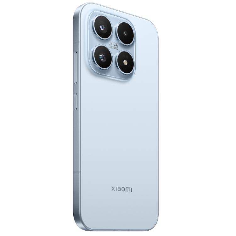 Smartphone Xiaomi 17, azul, câmaras quádruplas Leica, logotipo Xiaomi na parte inferior.