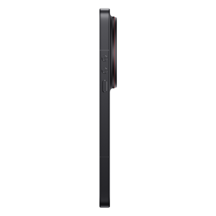 Xiaomi 17 Ultra preto, vista lateral de um smartphone com detalhes dos botões e câmera.