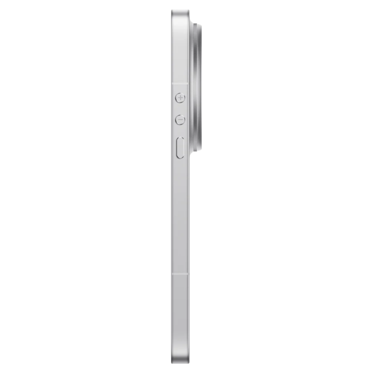 Xiaomi 17 Ultra branco, lado direito com botões e câmera.