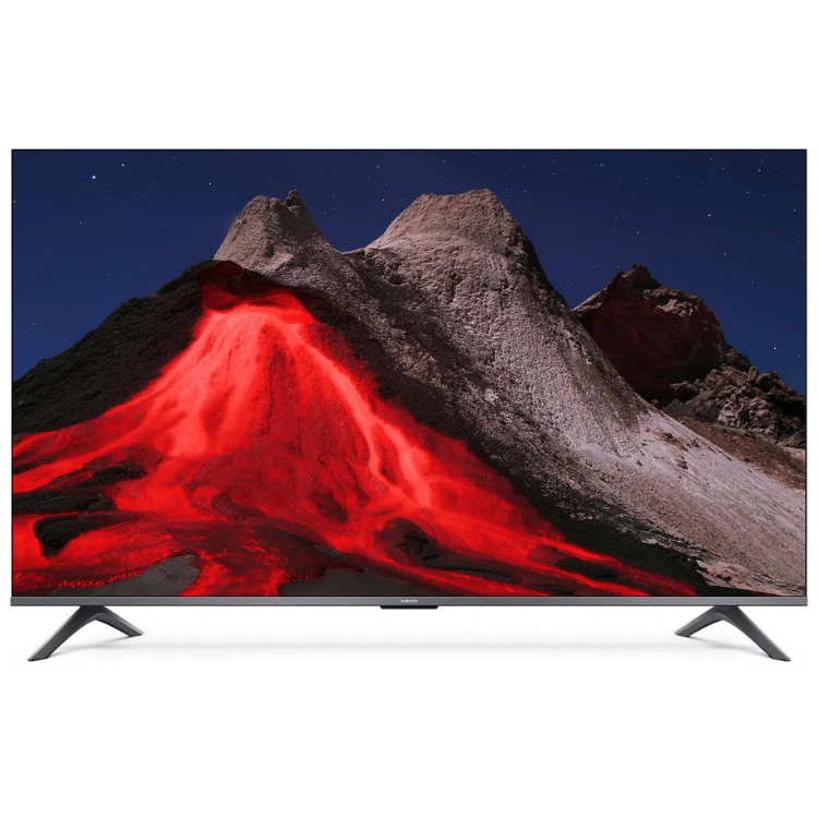 Televisão Xiaomi A PRO 2026 Smart TV 4K QLED 32" com imagem de montanha com lava a fluir.