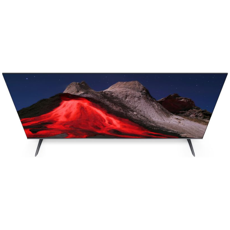 Televisão Xiaomi A PRO 2026 Smart TV 4K QLED 65" com imagem de montanha ao noite com lava.