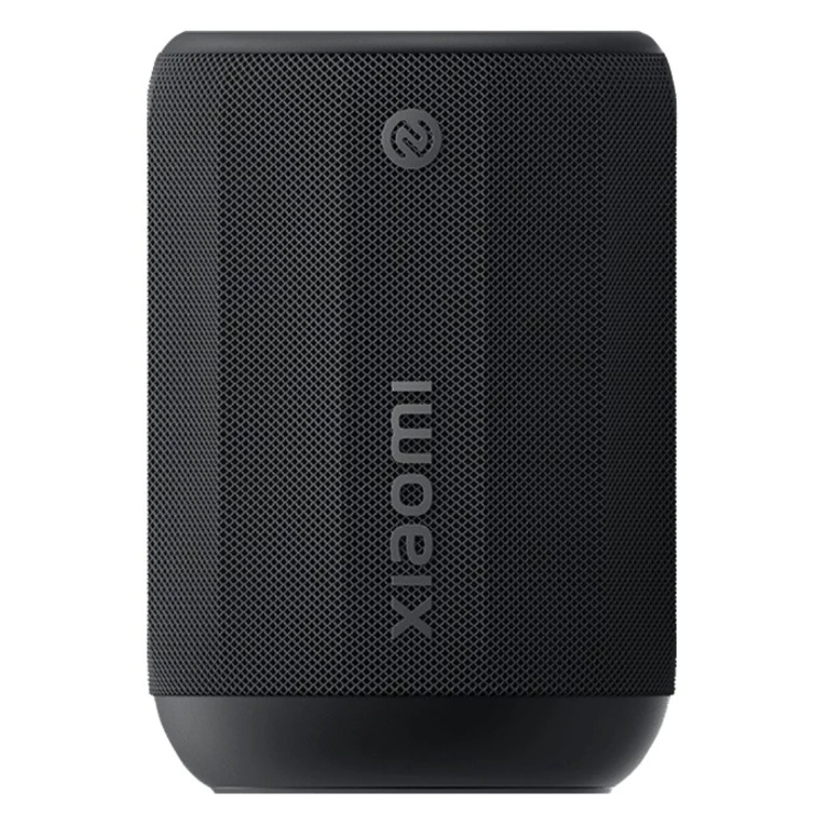 Black Xiaomi Bluetooth speaker, rectangular with rounded edges and mesh front.