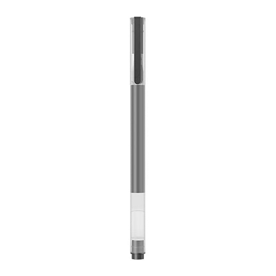 Caneta de gel Xiaomi Mi High Capacity preta, com corpo cinzento e transparente.