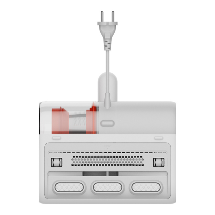 Aspirador de Ácaros Xiaomi Dust Mite 2 branco com cabo elétrico e painéis de controle.
