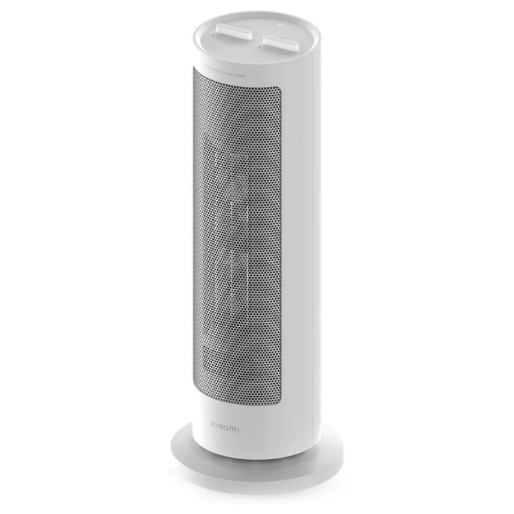 Xiaomi white electric fan heater, 2000W, cylindrical with mesh front.