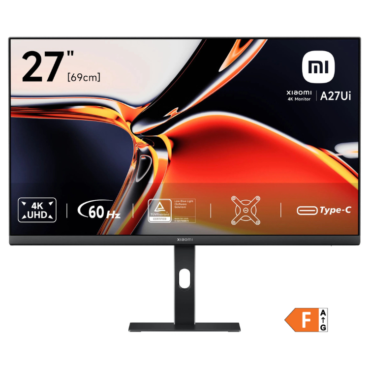 Monitor Xiaomi A27Ui IPS 4K 60Hz 27" preto com suporte