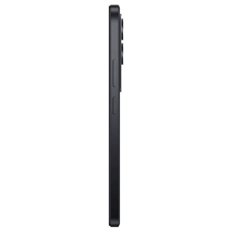 Smartphone Xiaomi Redmi 15 preto, lado esquerdo com botões e câmaras.