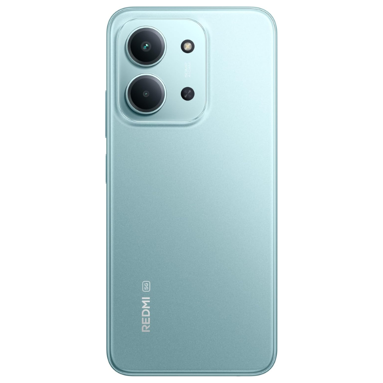 Smartphone Xiaomi Redmi 15C 5G, verde, câmaras triplas na parte traseira.