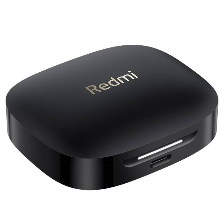 Caixa de carregamento de auriculares Bluetooth Redmi preto.