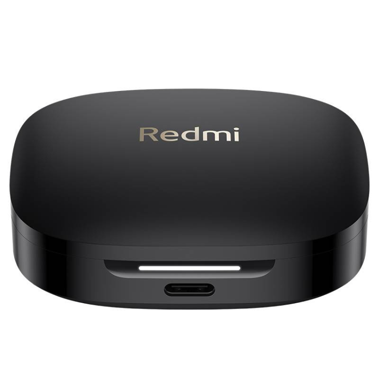 Caixa de carregamento de auriculares Bluetooth Redmi preto.