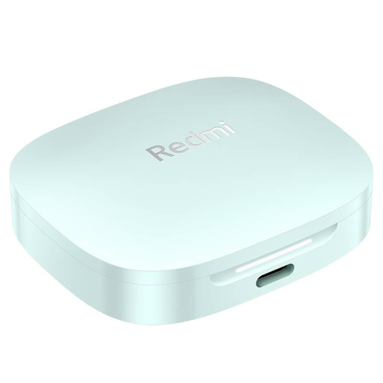 Caixa de carregamento verde claro dos Auriculares Bluetooth Xiaomi Redmi Buds 6.
