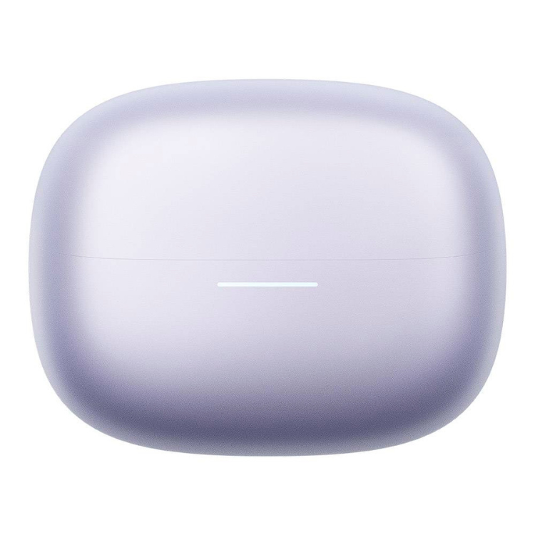 Caixa de carregamento roxa dos auriculares Bluetooth Xiaomi Redmi Buds 6 Pro.