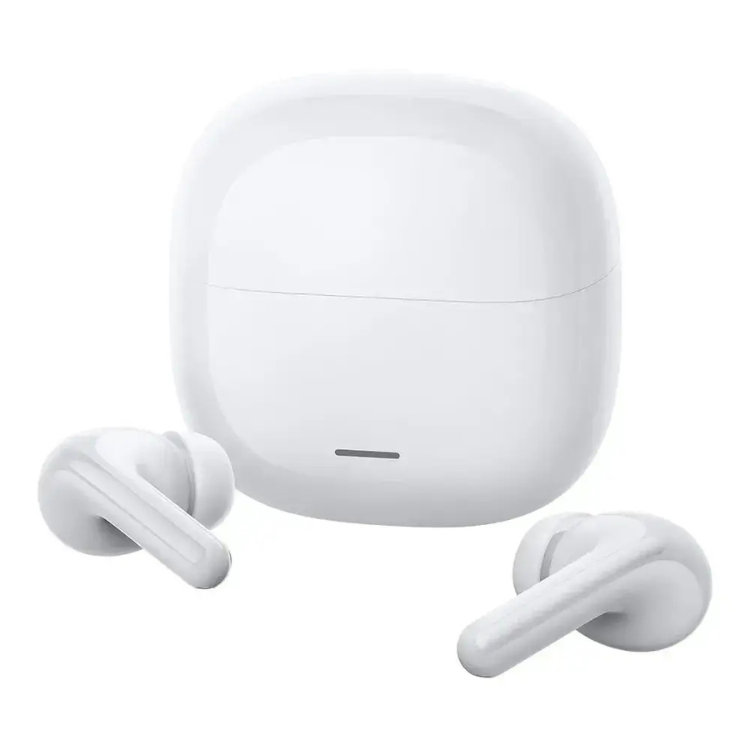 Auriculares Bluetooth Xiaomi Redmi Buds 8 Lite branco, com caixa de carregamento e dois auriculares sem fio.