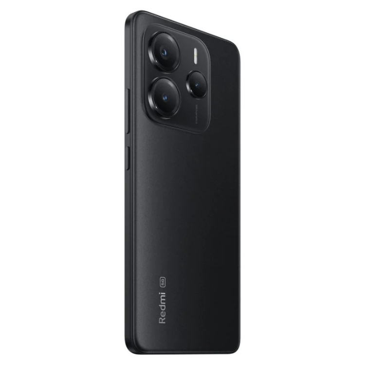 Smartphone Xiaomi Redmi Note 14 5G preto, 8GB/256GB, câmara tripla na parte traseira.