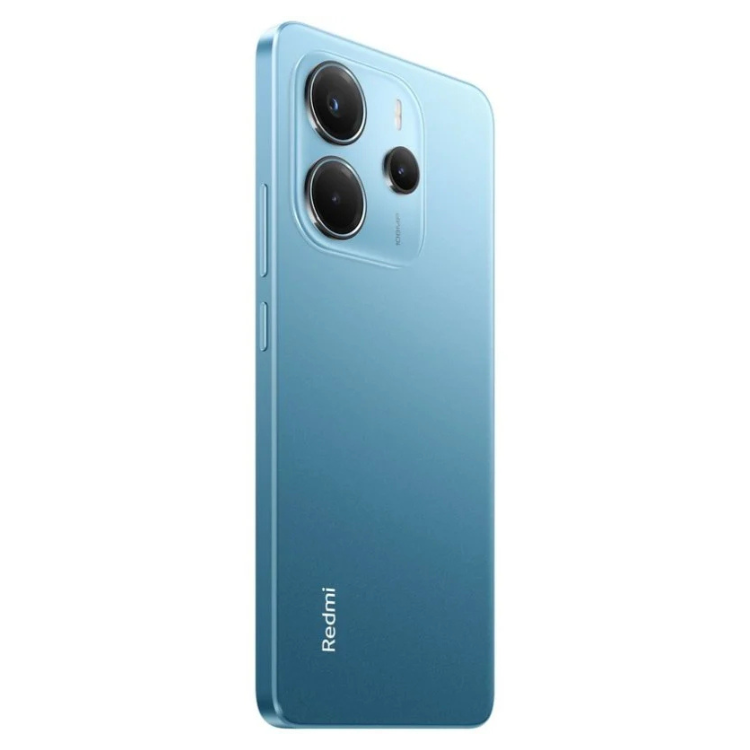 Smartphone Xiaomi Redmi Note 14 azul, 6GB/128GB, câmaras triplas na parte traseira.