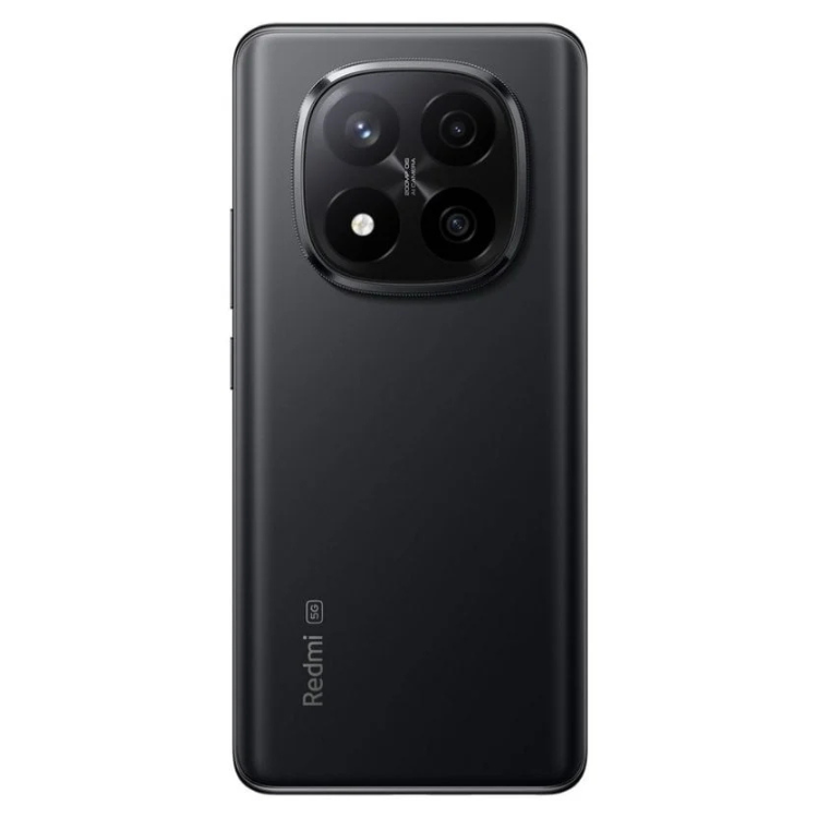 Smartphone Xiaomi Redmi Note 14 Pro+ 5G preto, com quatro câmeras e logotipo Redmi na parte inferior.