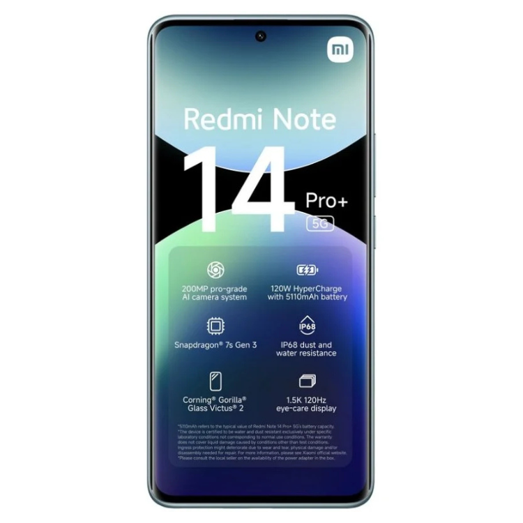 Xiaomi Redmi Note 14 Pro+ 5G, ecrã 1.5K 120Hz, azul, 8GB/256GB.
