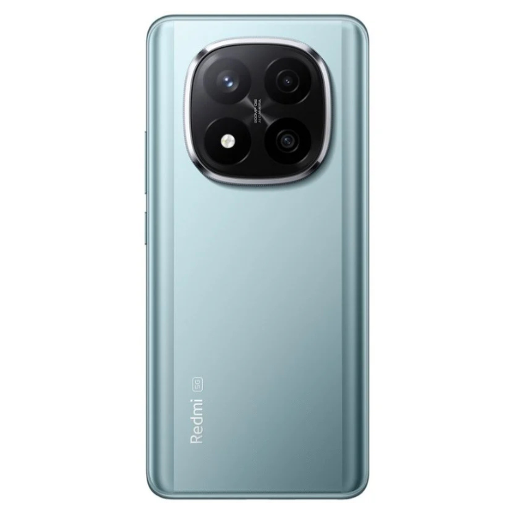 Smartphone Xiaomi Redmi Note 14 Pro+ 5G, azul, com câmera tripla e logotipo Redmi na parte inferior.