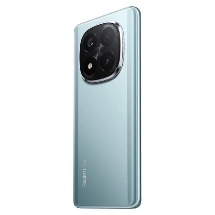 Smartphone Xiaomi Redmi Note 14 Pro+ 5G, azul, câmaras triplas na parte traseira.