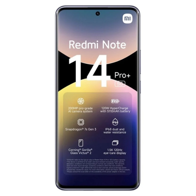 Smartphone Xiaomi Redmi Note 14 Pro+ 5G, 12GB/512GB, Dual Sim, cor roxa.