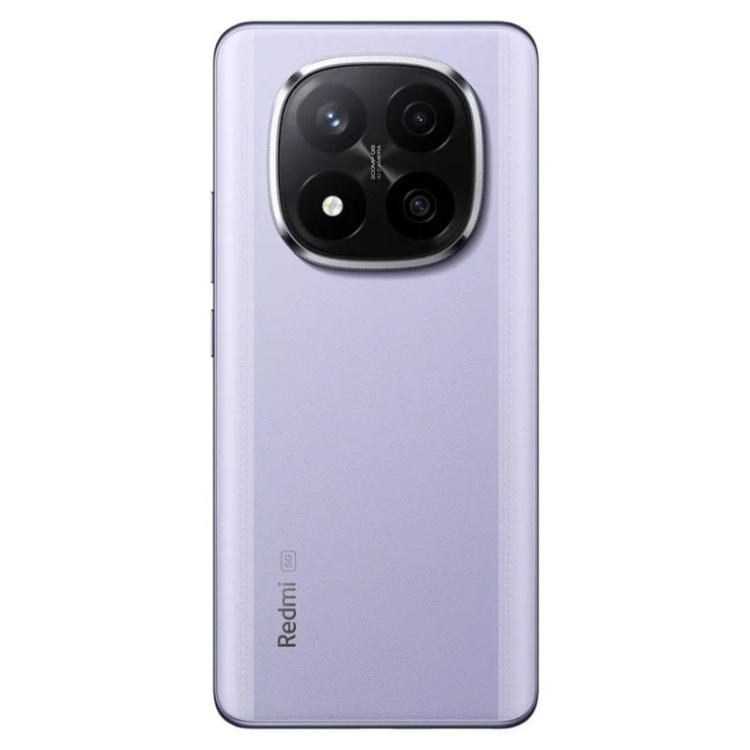 Smartphone Xiaomi Redmi Note 14 Pro+ 5G, cor roxa, câmara tripla, logotipo Redmi na parte inferior.