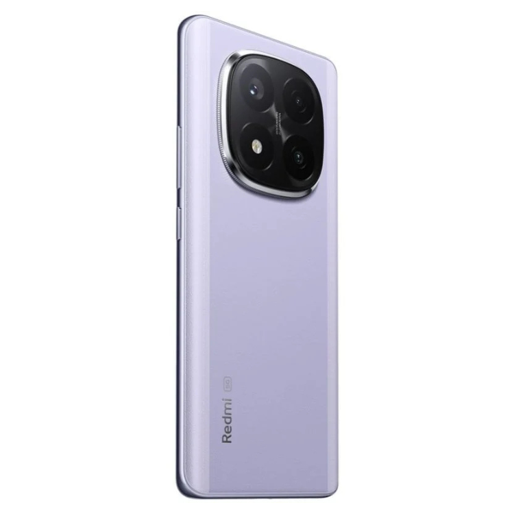 Smartphone Xiaomi Redmi Note 14 Pro+ 5G, cor roxa,  com câmera tripla na parte traseira.
