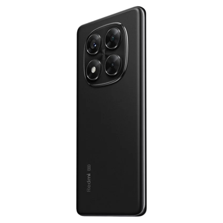 Smartphone Xiaomi Redmi Note 14 Pro 5G preto, com quatro câmeras na parte superior esquerda e logotipo Redmi na parte inferior.