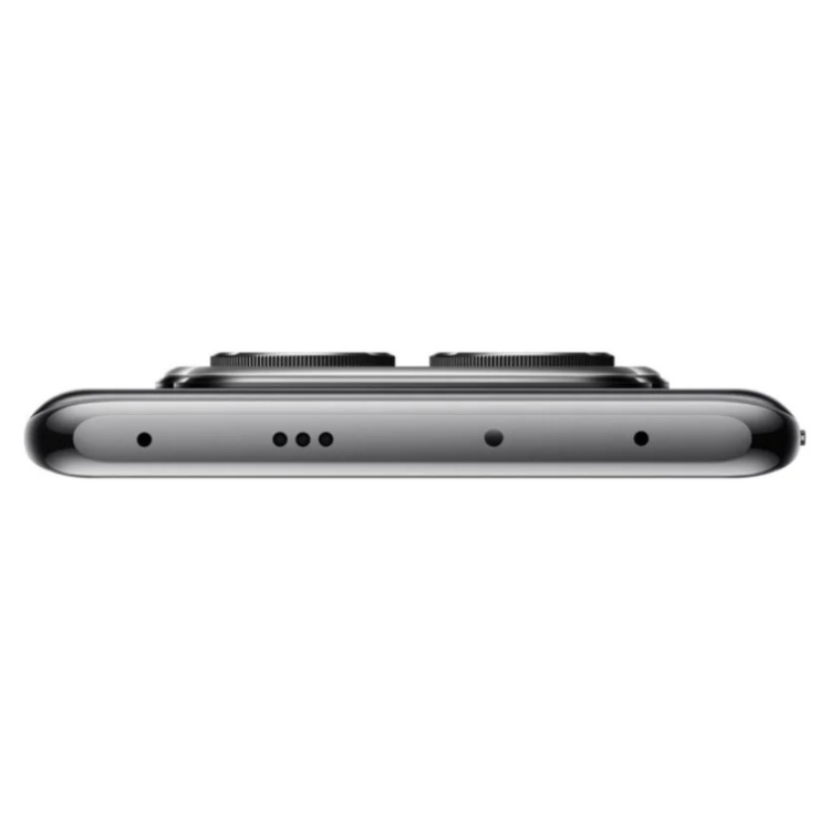 Xiaomi Redmi Note 14 Pro 5G preto, vista lateral com várias perfurações e botões na parte superior.