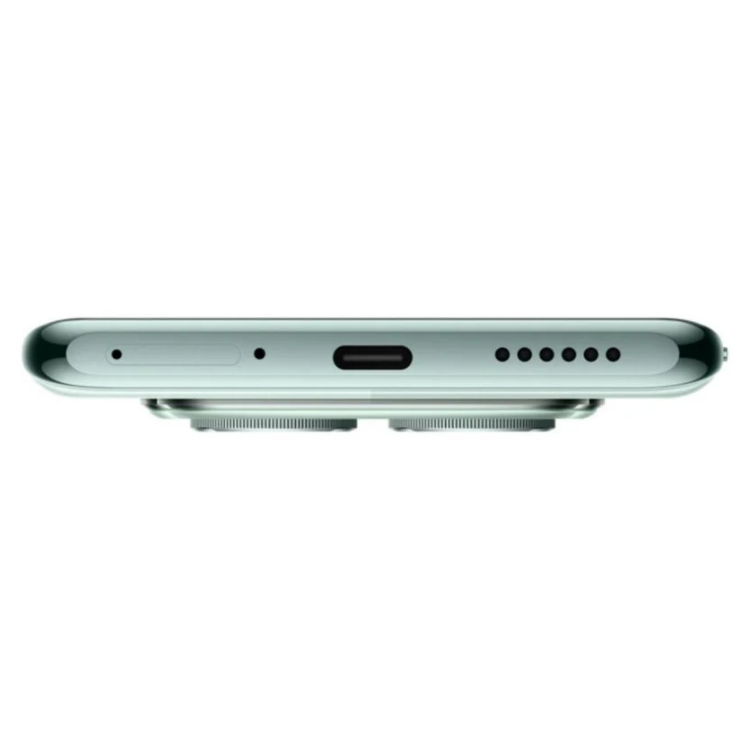 Xiaomi Redmi Note 14 Pro 5G, verde, vista lateral com entradas e botões.