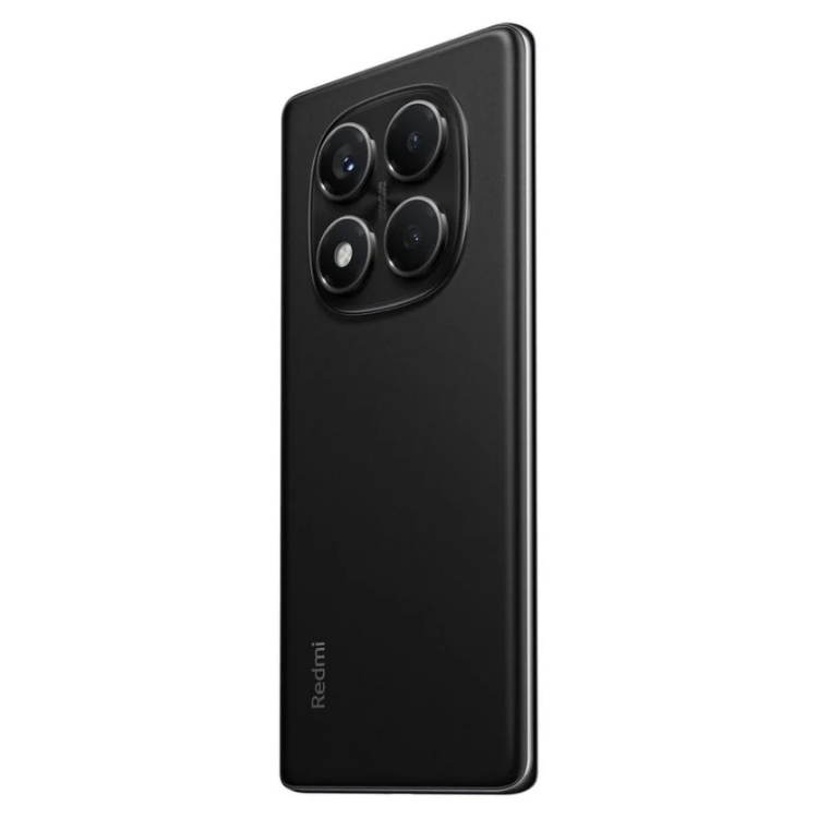 Smartphone Xiaomi Redmi preto com quatro câmeras na parte traseira.