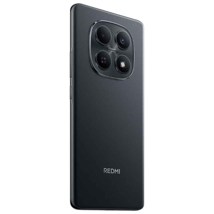 Smartphone Xiaomi Redmi Note 15 preto, com quatro câmeras na parte traseira e logotipo Redmi.
