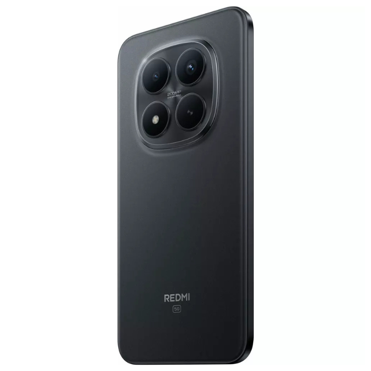 Smartphone Xiaomi Redmi Note 15 Pro+ 5G preto, com quatro câmeras na parte superior esquerda e logotipo Redmi na parte inferior.