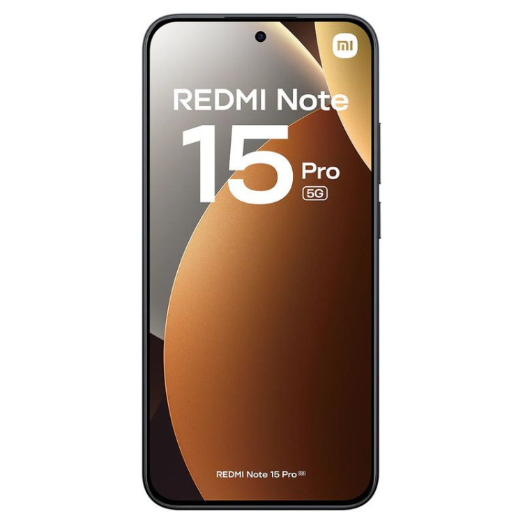 Smartphone Xiaomi Redmi Note 15 Pro 5G, ecrã grande, cor preta.