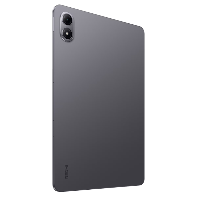 Tablet Xiaomi Redmi Pad 2 Pro cinzento com duas câmaras.