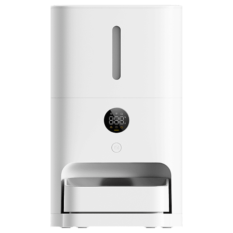 Xiaomi Smart Pet Food Feeder 2, white, digital display, pet food dispenser.