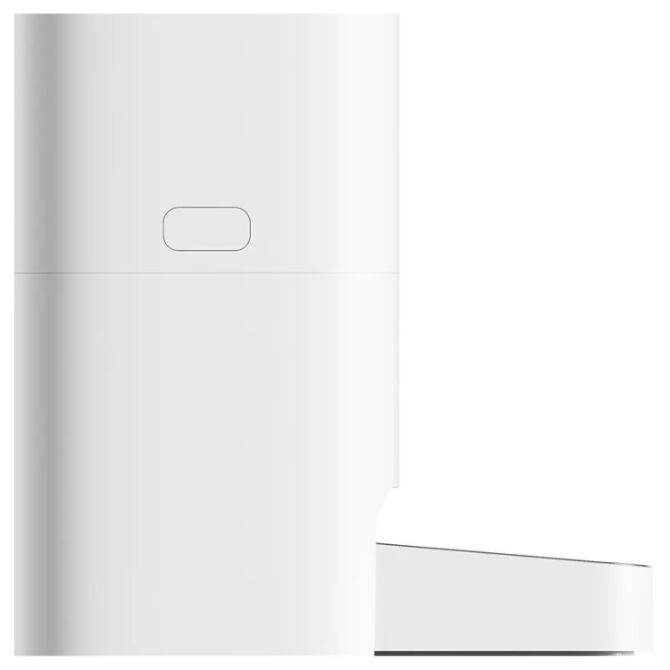 White Xiaomi smart pet food feeder with oval button, modern design.