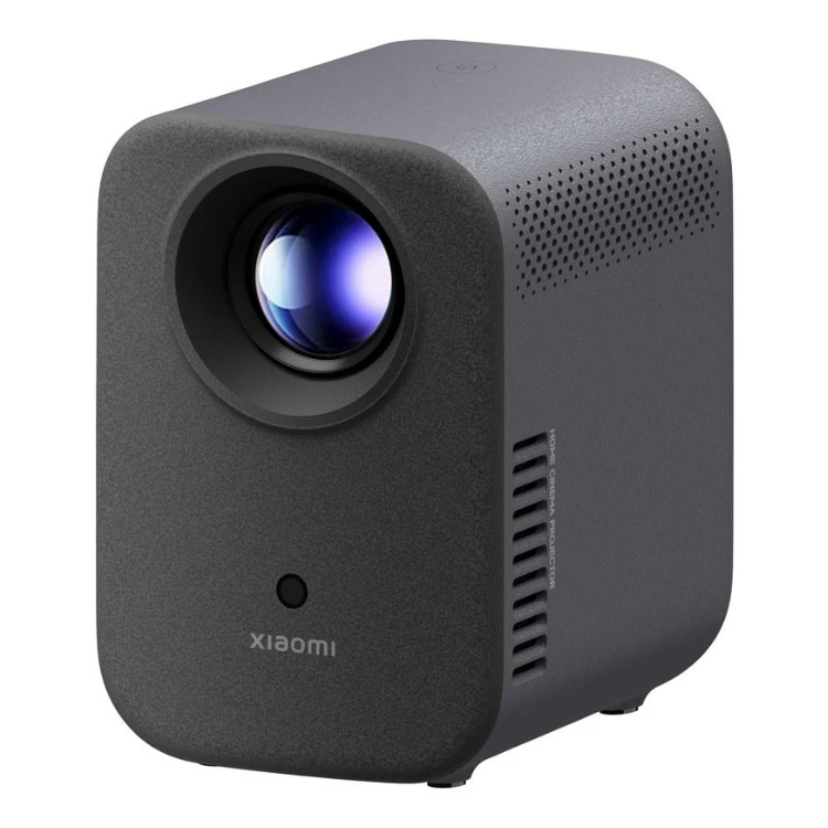 Projetor Xiaomi Smart Projector L1 LED FHD Preto com lente e marca Xiaomi visíveis.