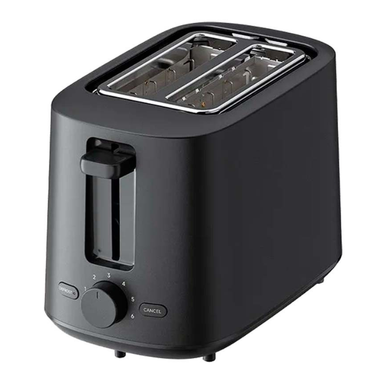 Black Xiaomi toaster with two slots and dial, 930W power.