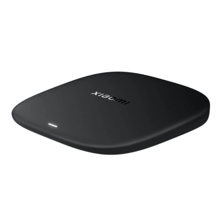 Black Xiaomi TV Box S, 4K, 32GB, Wi-Fi enabled device.